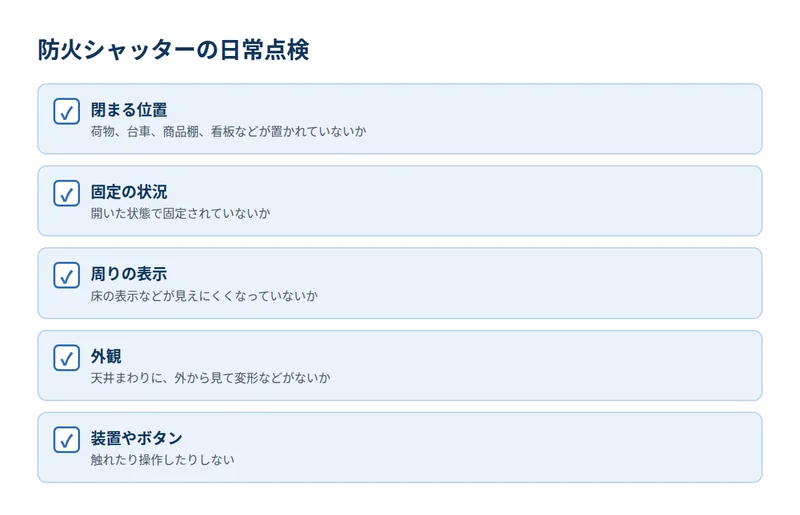 防火シャッターの日常点検