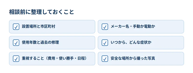 相談前に整理しておくことのチェックリスト6項目