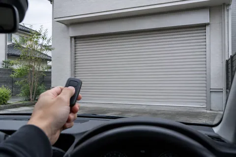 車の中からリモコンを向けても動かないガレージシャッター（イメージ）
