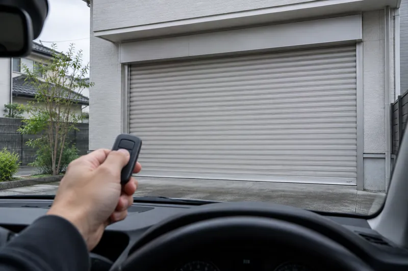 車の中からリモコンを向けても動かないガレージシャッター（イメージ）