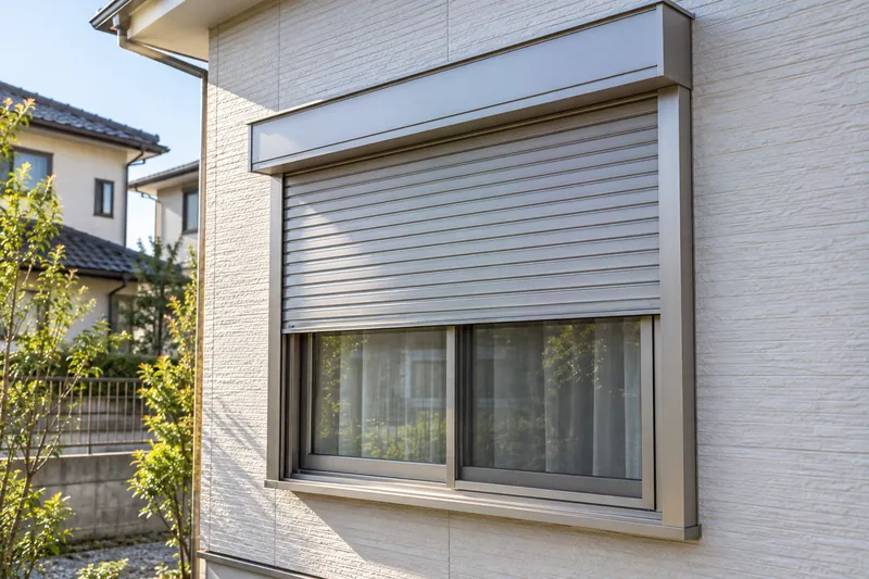 電動化を考えている、住宅の掃き出し窓の手動シャッター（イメージ）